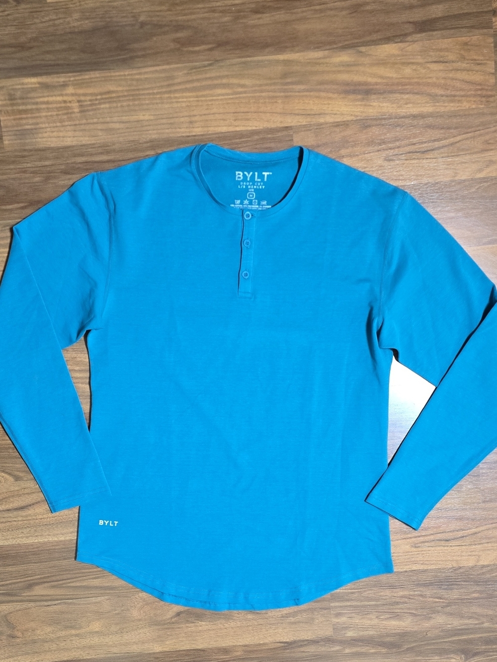 BYLT Henley Drop-Cut Long Sleeve: LUX